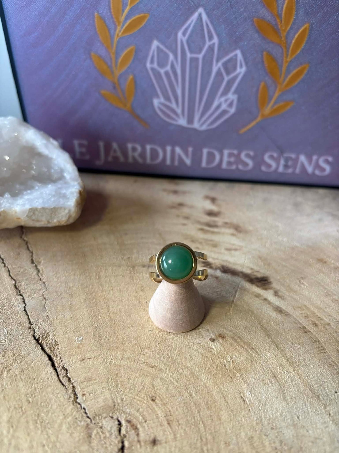 Bague couleur or acier inoxydable et taille réglable