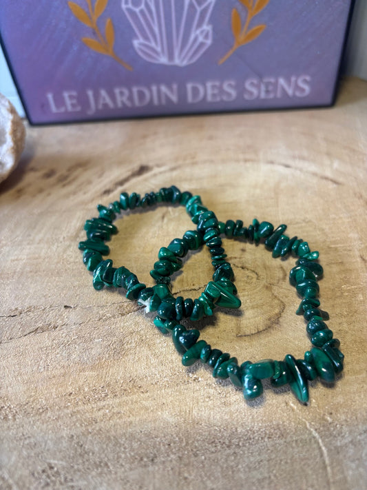 Bracelet chips en malachite