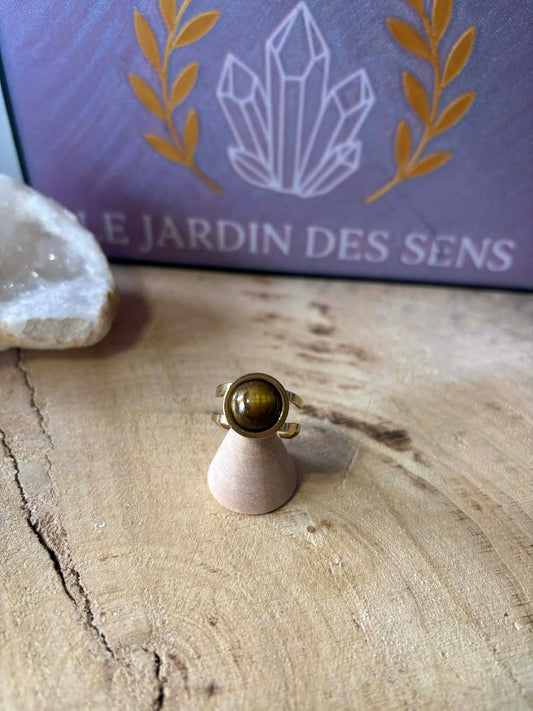 Bague couleur or acier inoxydable et taille réglable